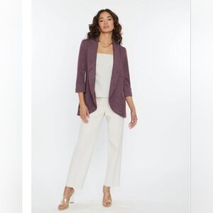 FRENCH MAUVE WOMEN'S MELANIE KNIT JACKET IN DENIM FINISH IN PLUM SIZE XL NWT